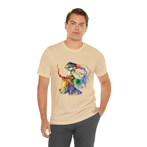 Rainbow Belly Dancer in Motion - Short Sleeve Tee